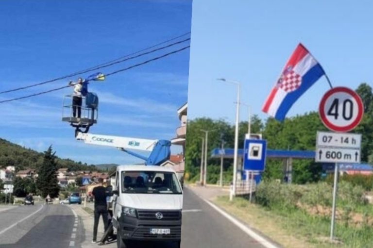 ​Nove tenzije na jugu zemlje: U Čapljini skinute državne zastave, postavljene hrvatske